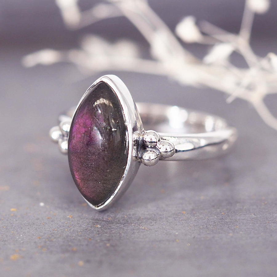 Purple Labradorite Ring - womens purple labradorite jewellery - Australian jewellery brand
