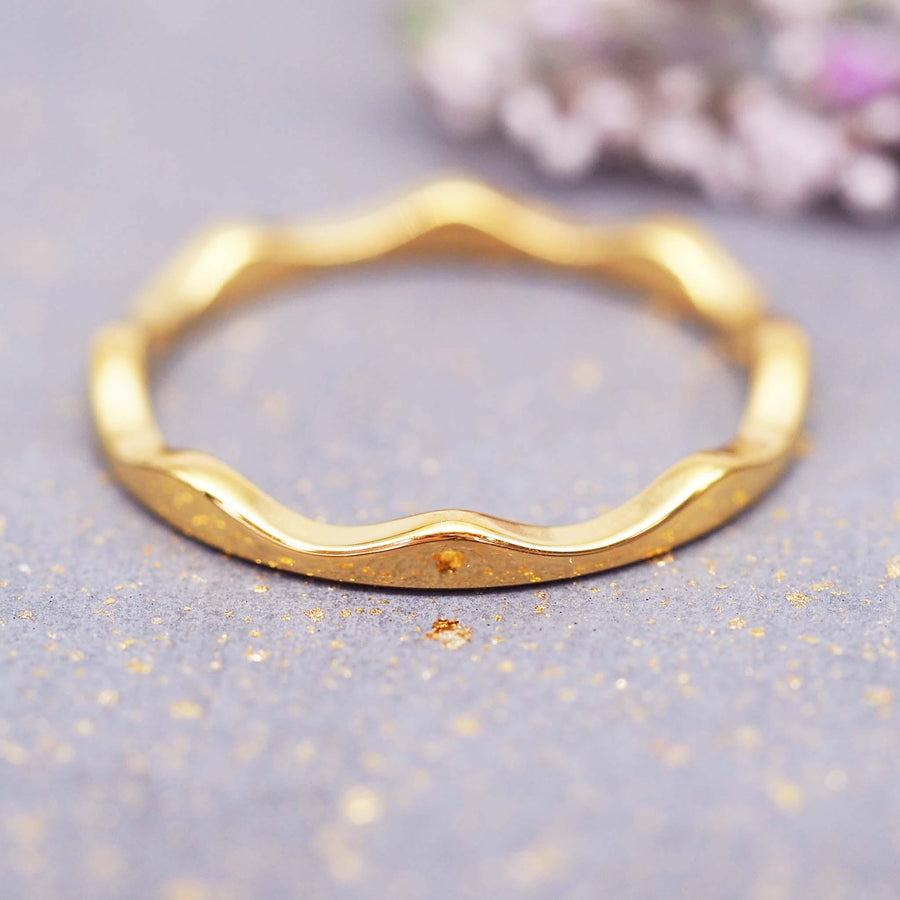 Gold Stacker Ring - womens gold waterproof jewellery - by Australian jewellery brand indie and harper