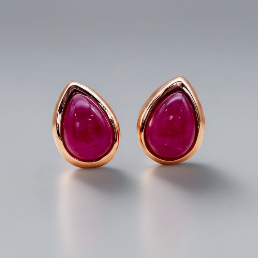 rose gold january birthstone garnet earrings by Australian jewellery brands indie and harper