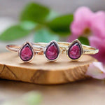 january birthstone garnet rings in rose gold, silver and gold -  by indie and harper australia