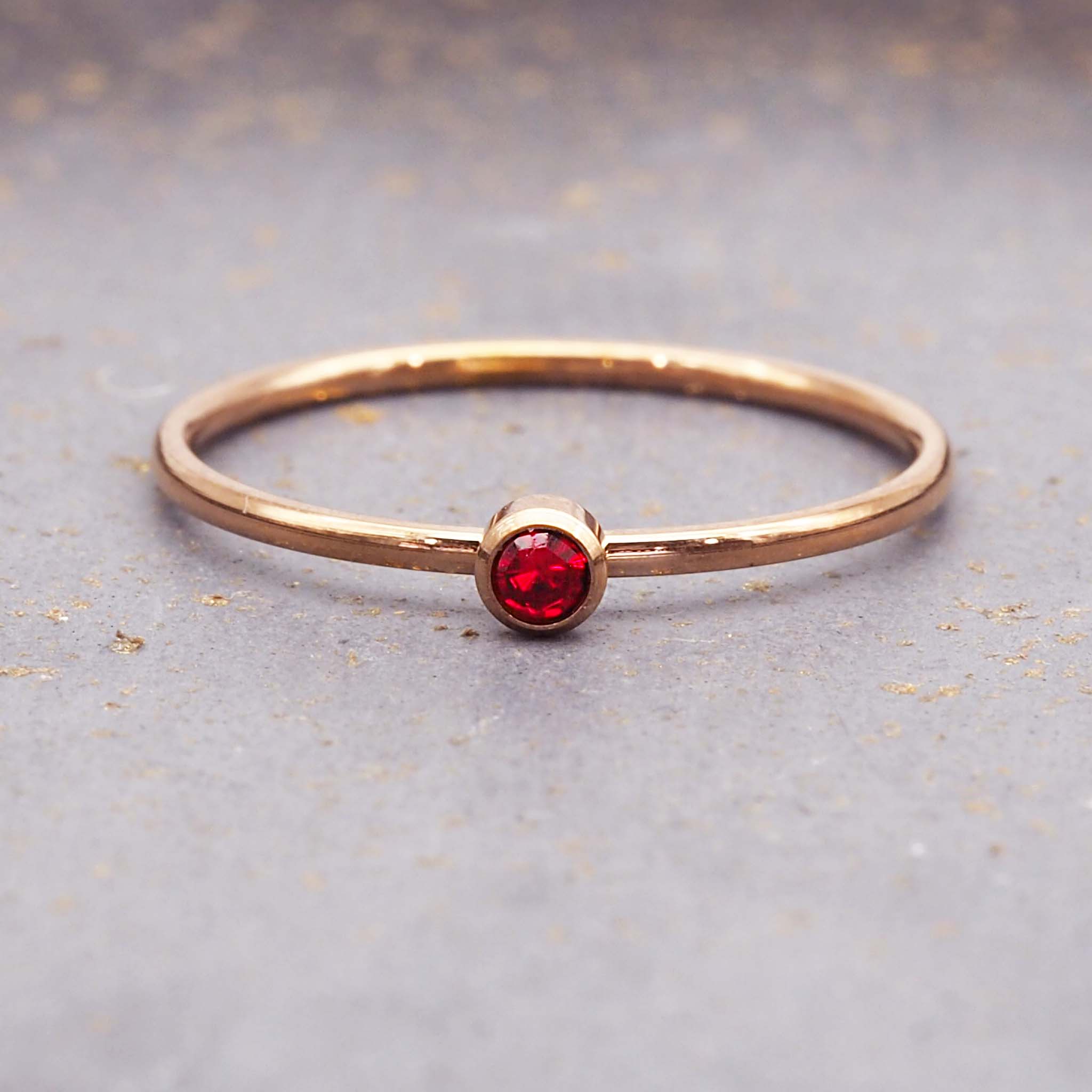 January rose gold stacker ring