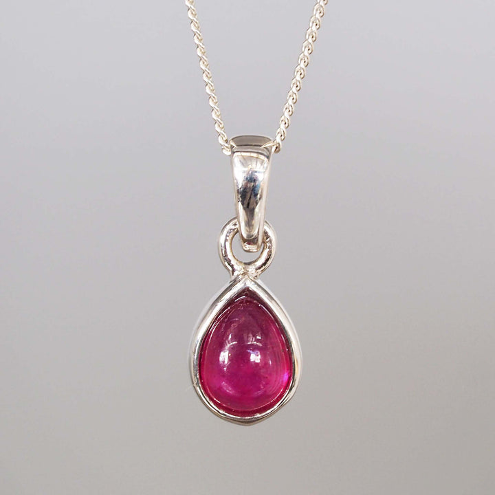 july birthstone necklace - sterling silver ruby necklace - women's July birthstone jewellery Australia 
