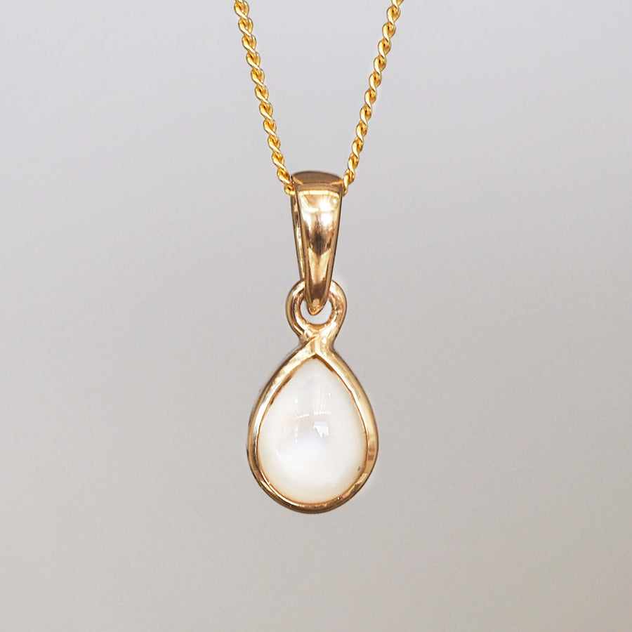june birthstone necklace made with natural pearl - gold birthstone jewellery for women by indie and harper
