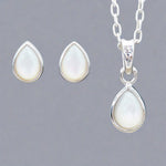 Sterling Silver June Birthstone pearl earrings and pearl necklace by indie and harper australia