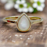 Gold June birthstone Pearl ring by indie and harper Australia 