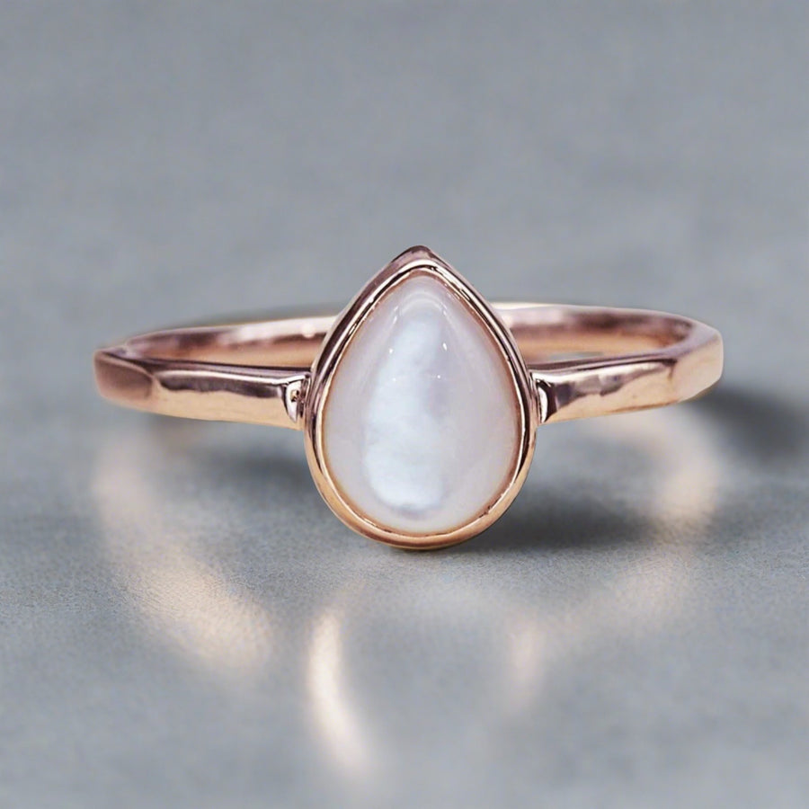 june birthstone ring - rose gold pearl ring - womens june birthstone ring australia