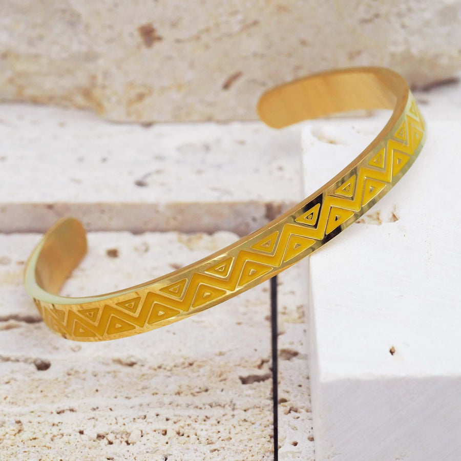 yellow enamel and gold waterproof bracelet - gold waterproof jewellery australia