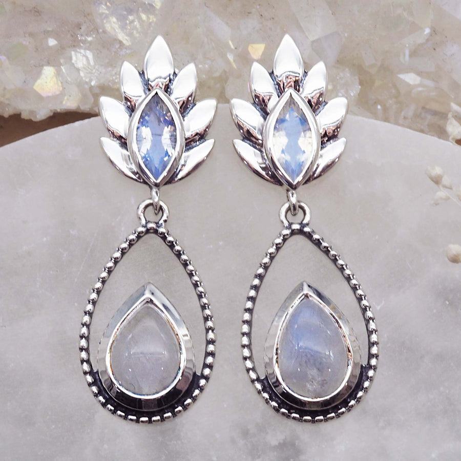 magical  moonstone  earrings - sterling silver earrings with natural moonstone by indie and harper