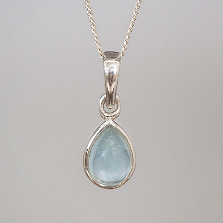 march birthstone necklace - sterling silver aquamarine necklace - march birthstone jewellery Australia 