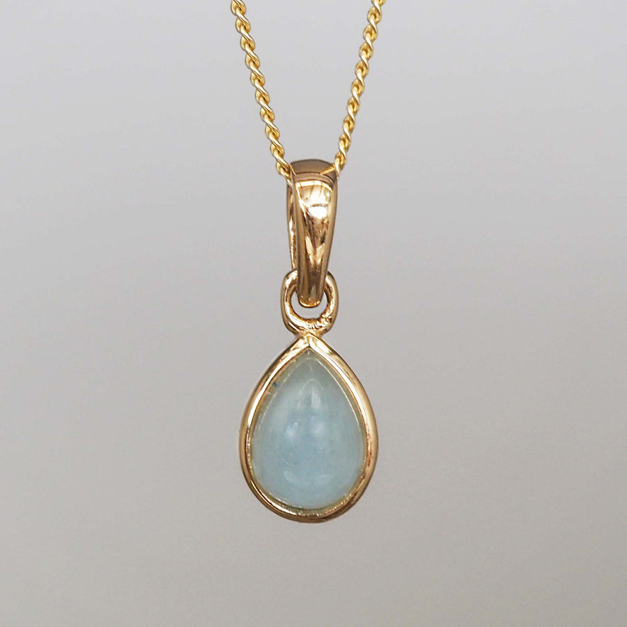march birthstone necklace - gold aquamarine necklace - March birthstone jewellery Australia 