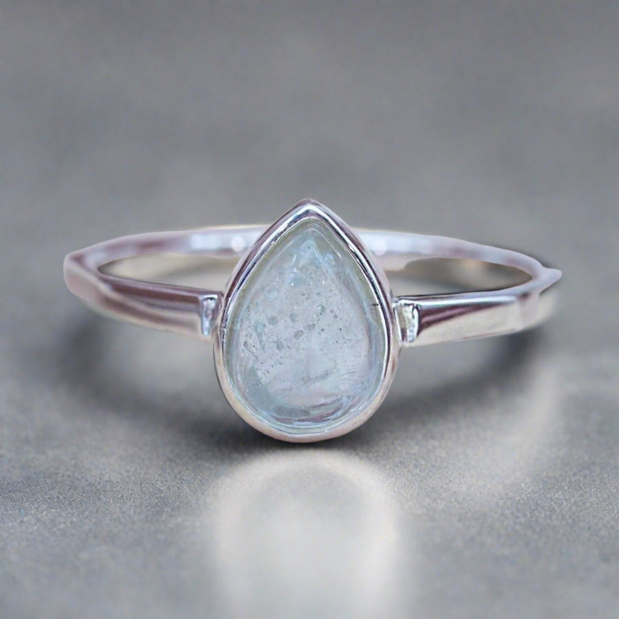march birthstone ring - sterling silver aquamarine ring