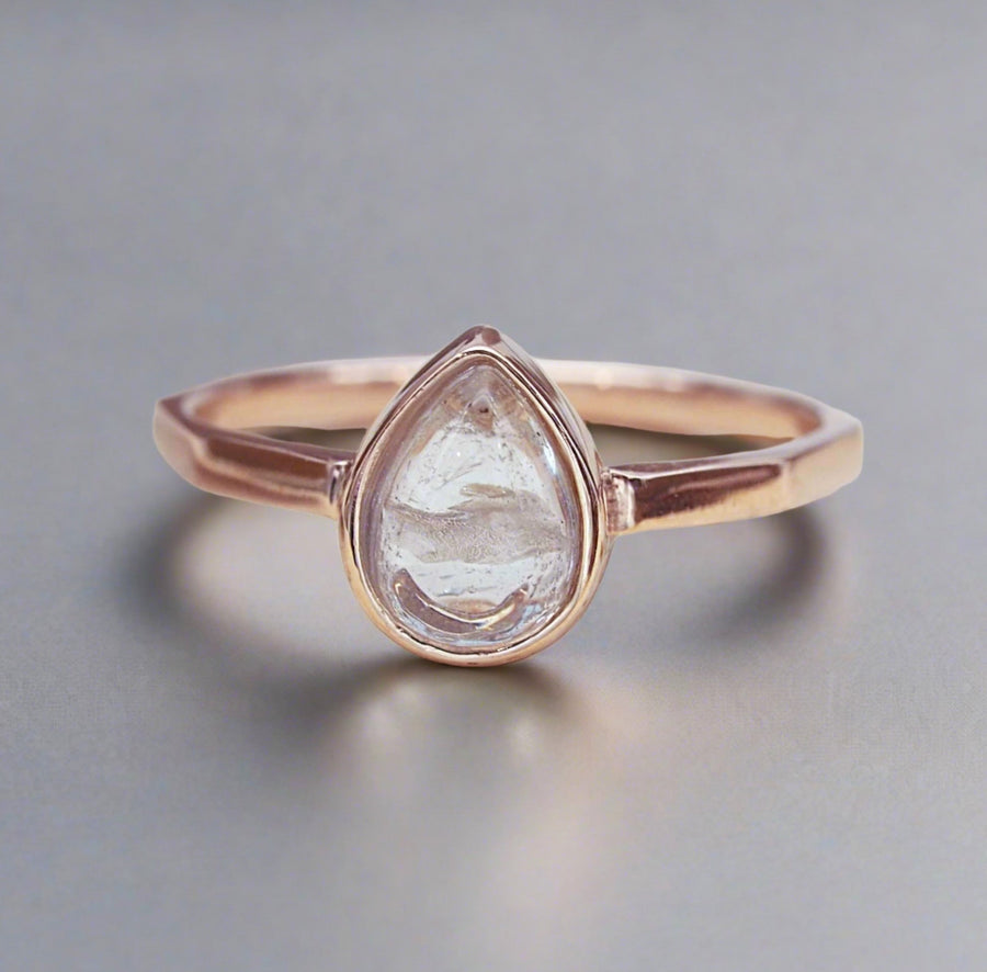 march birthstone ring - rose gold aquamarine ring - womens march birthstone jewellery australia