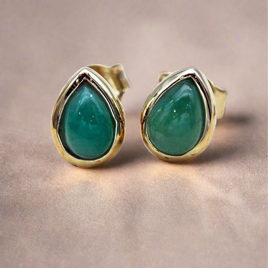 may birthstone earrings - gold and emerald earrings - womens may birthstone jewellery australia