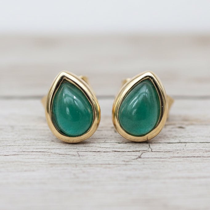Gold may birthstone emerald earrings by indie and Harper Australia