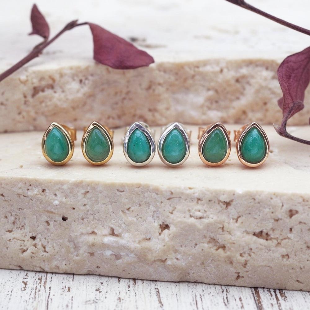 may birthstone emerald earrings in Gold, Sterling Silver and Rose Gold by indie and Harper Australia