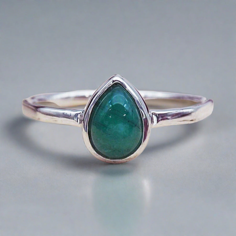 may birthstone ring - sterling silver emerald ring