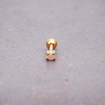 dainty opal stud made with gold plating over stainless steel with a ball back design - waterproof jewellery online by jewellery brand indie and harper