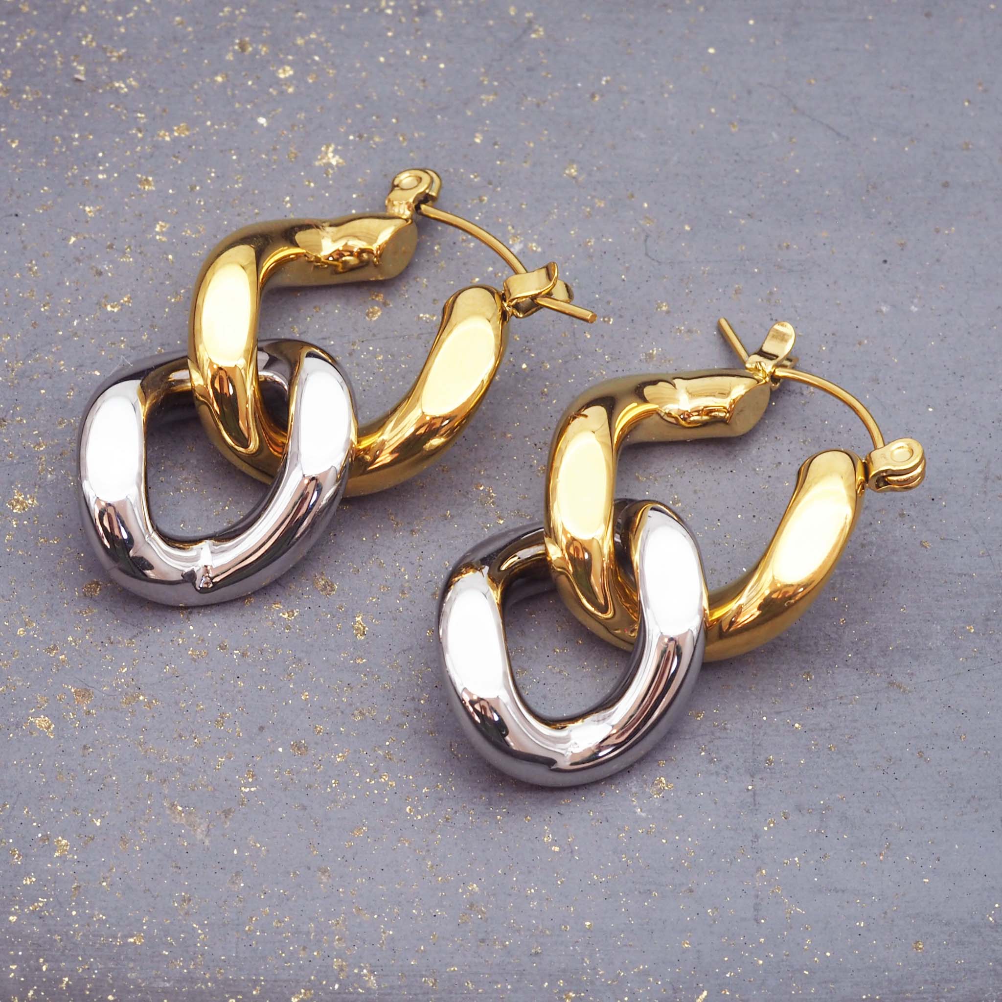 statement earrings for women made with stainless steel and gold plating - waterproof jeweller online by indie and harper