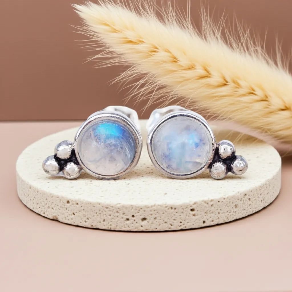 sterling silver moonstone earrings by indie and harper moonstone jewellery australia