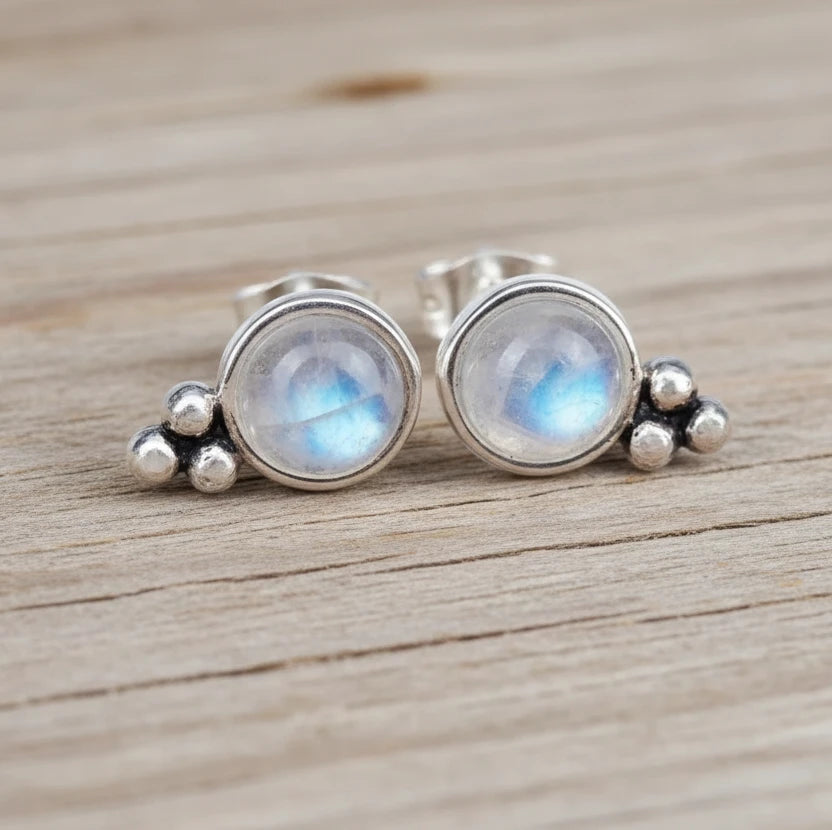sterling silver moonstone earrings by indie and harper moonstone jewellery australia