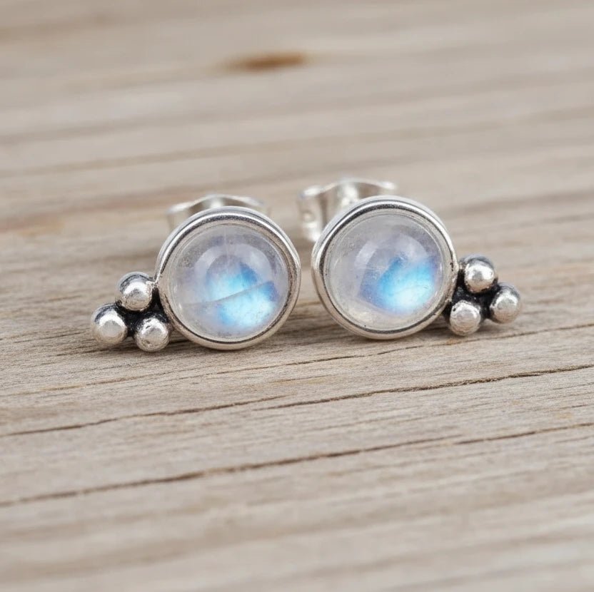 sterling silver moonstone earrings by indie and harper moonstone jewellery australia