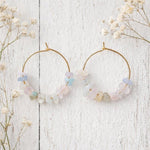 Gold morganite hoop earrings