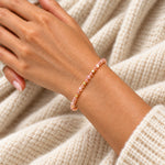 Natural Sunstone Gold Beaded Bracelet worn on wrist