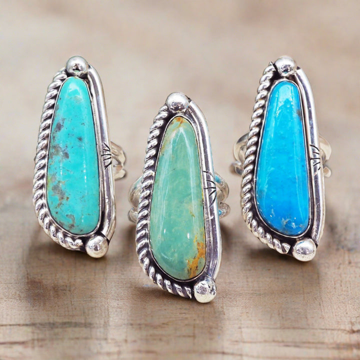 sterling silver Navajo Turquoise Rings - womens turquoise jewellery australia