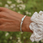 woman wearing sterling silver Navajo Opal Bracelet -by australian jewellery brands indie and harper