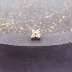 dainty stud earrings with cubic zirconia and gold plating over sterling silver - earrings by online jewellery brand indie and harper