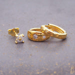 gold plated over sterling silver earring with cubic zirconia - women's earrings set online by indie and harper