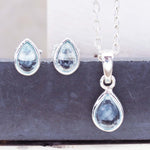 Sterling Silver November Birthstone  topaz necklace and blue topaz earrings by indie and harper