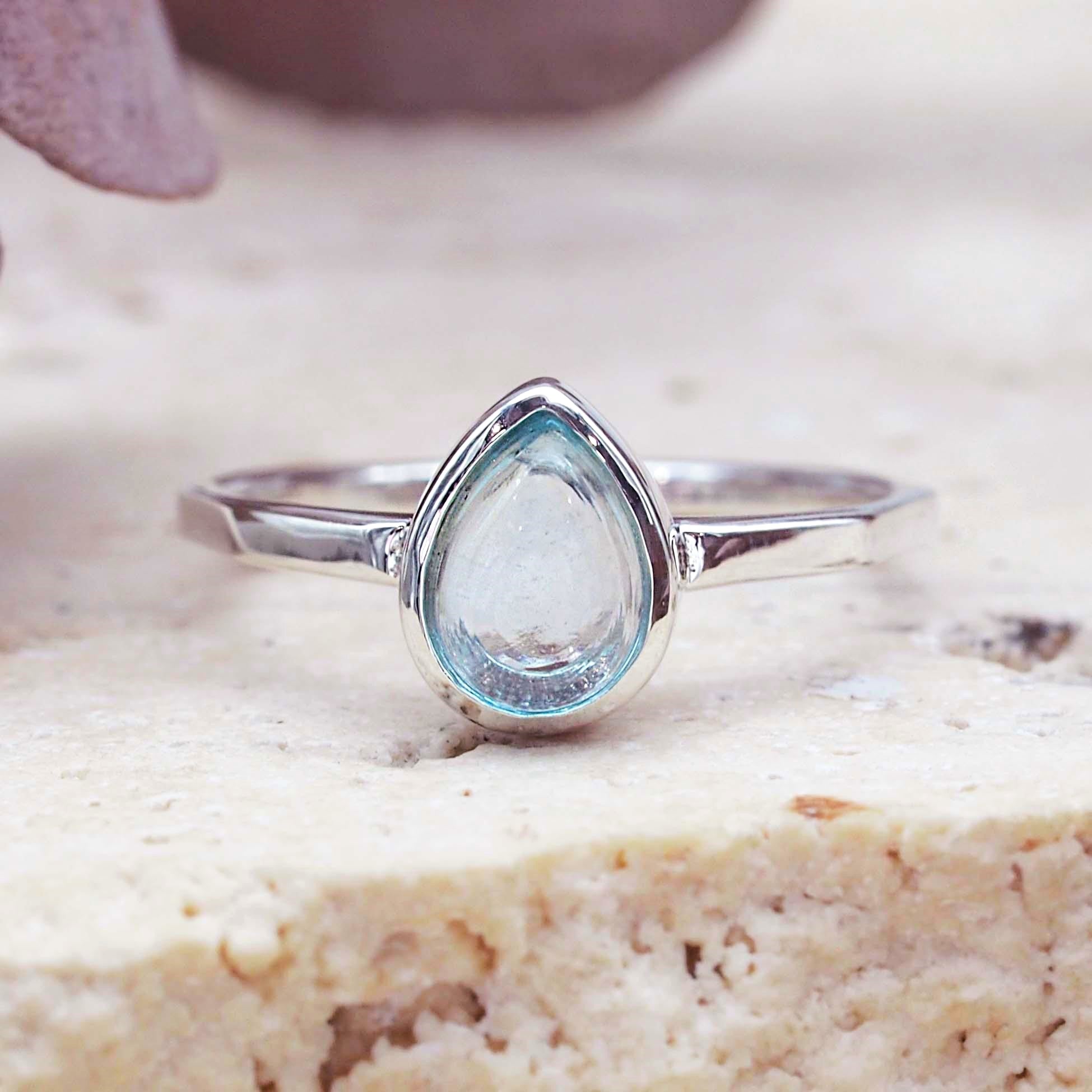 november birthstone blue topaz ring - sterling silver jewellery by australian jewellery brand indie and harper