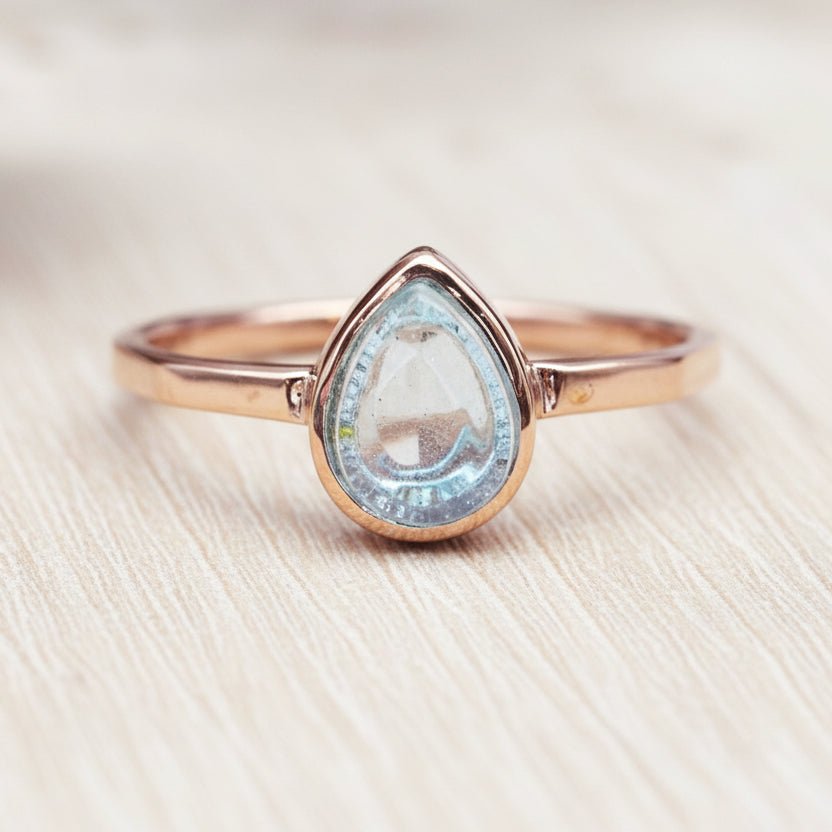 november birthstone blue topaz ring - rose gold jewellery by australian jewellery brand indie and harper