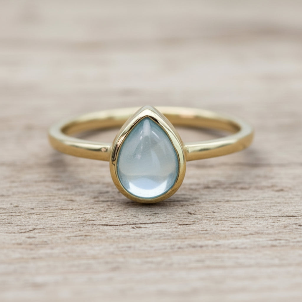 november birthstone blue topaz ring - gold jewellery by australian jewellery brand indie and harper
