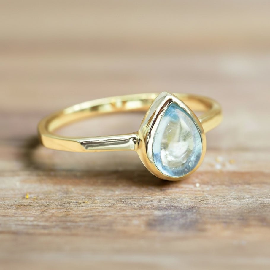 november birthstone blue topaz ring - gold jewellery by australian jewellery brand indie and harper