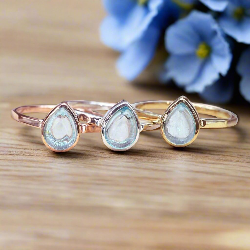 november birthstone topaz rings in rose gold, silver and gold - womens jewellery by australian jewellery brand ndie and harper