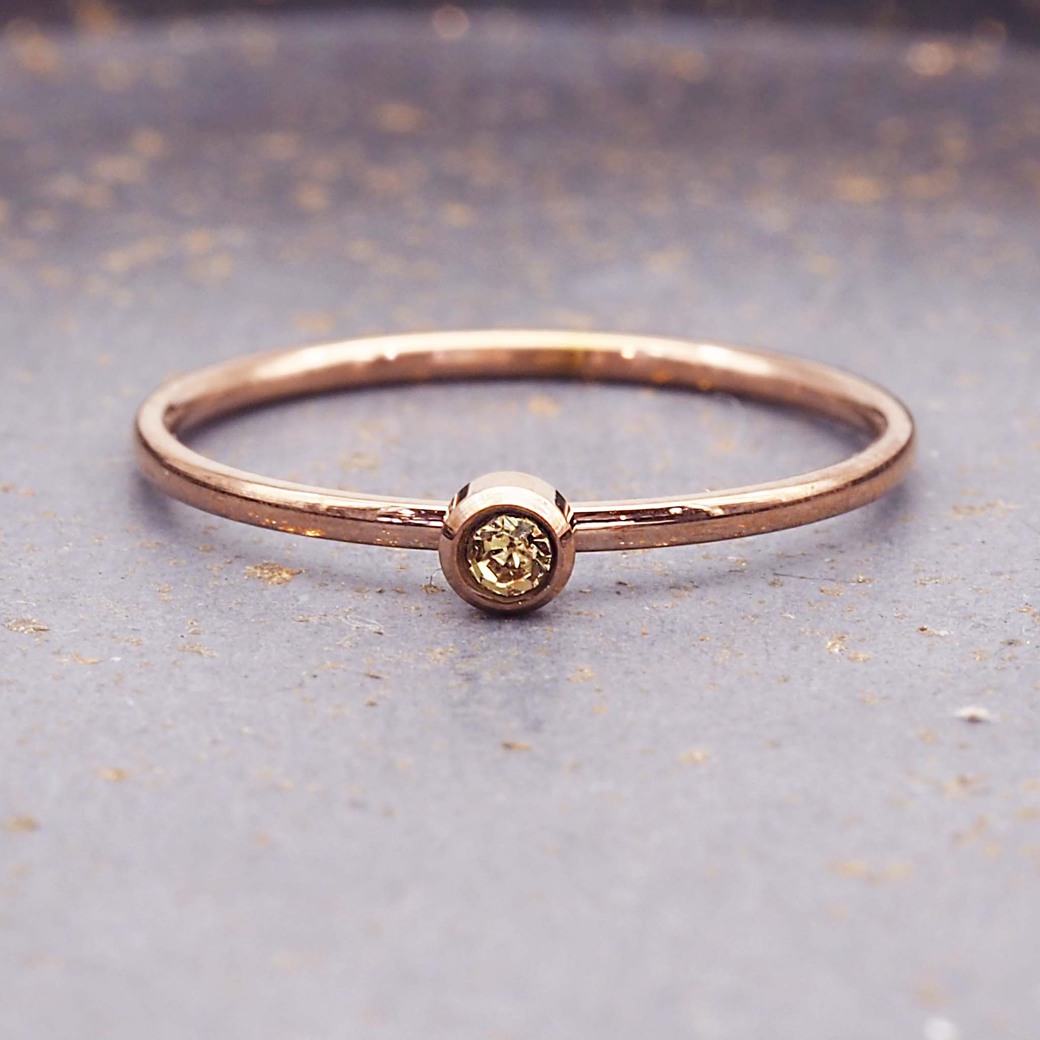 November waterproof rose gold stacker ring 