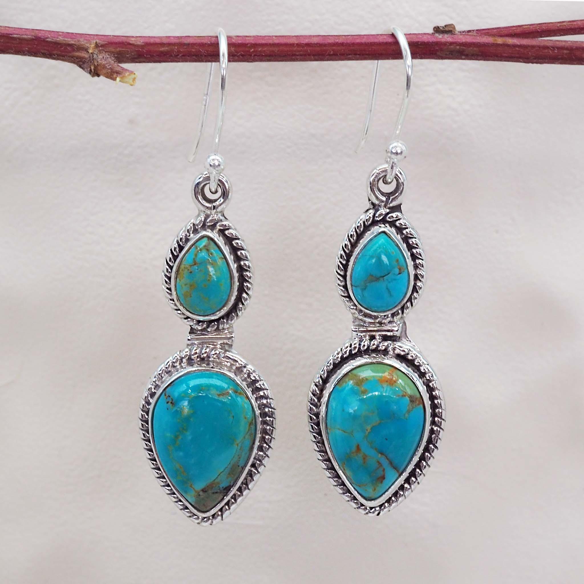 silver  turquoise earrings by indie and harper australia
