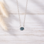 sterling silver raw diamond in blue and green colour by indie and harper