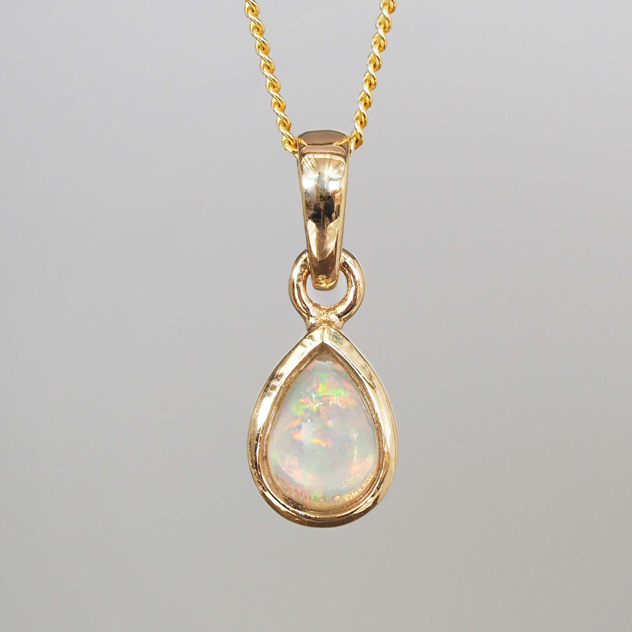 october birthstone necklace - opal - gold birthstone necklace with natural opal - birthstone jewellery by indie and harper