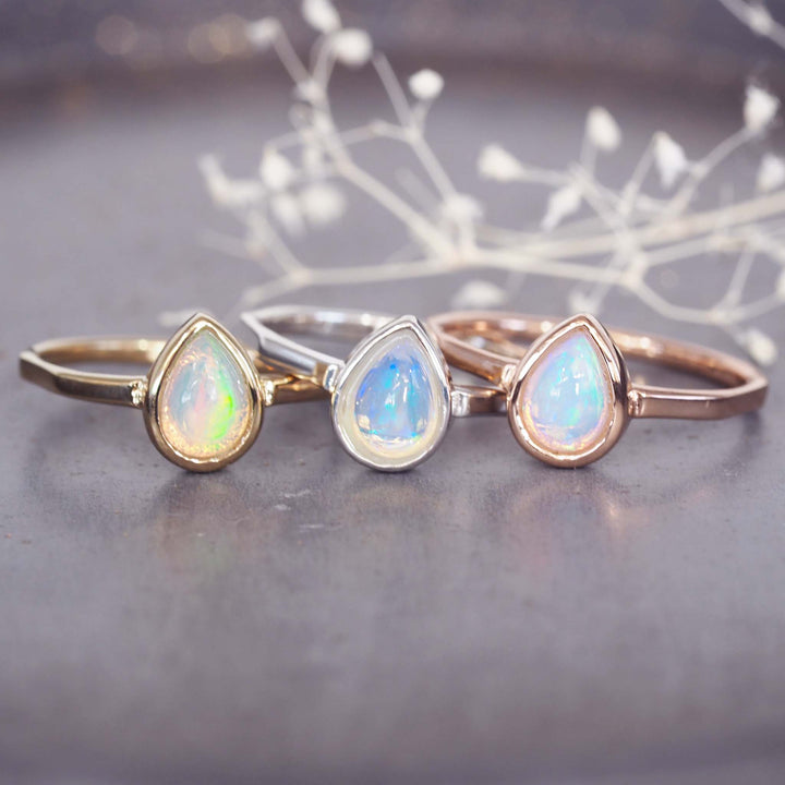 October Birthstone Ring - Opal rings in Gold, Silver and Rose Gold - women's october birthstone jewellery australia 