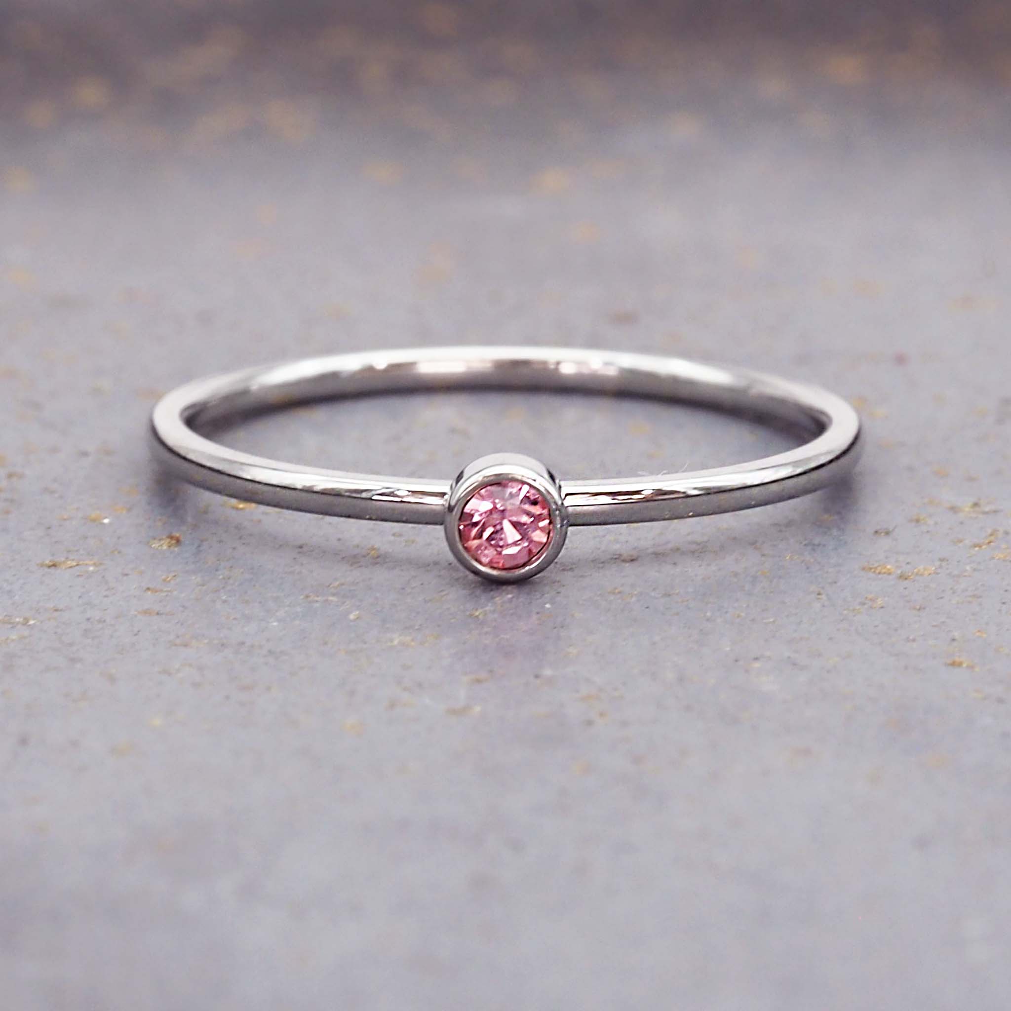October Silver Stacker Ring 