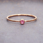 October waterproof rose gold stacker ring 