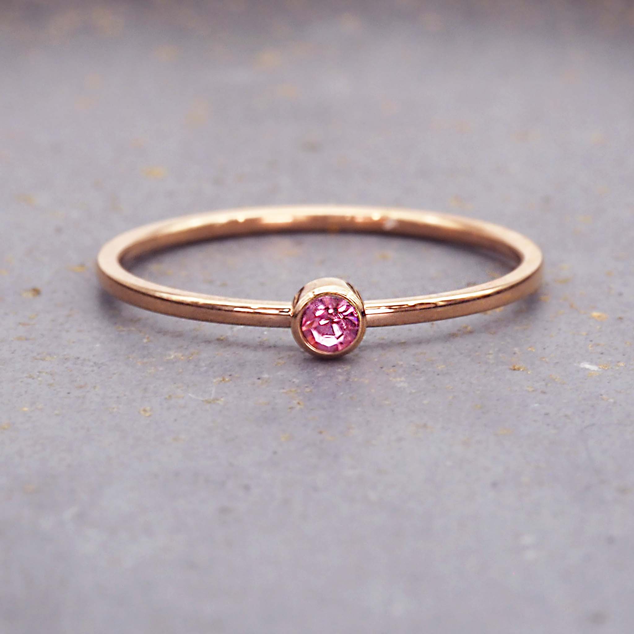 October waterproof rose gold stacker ring 