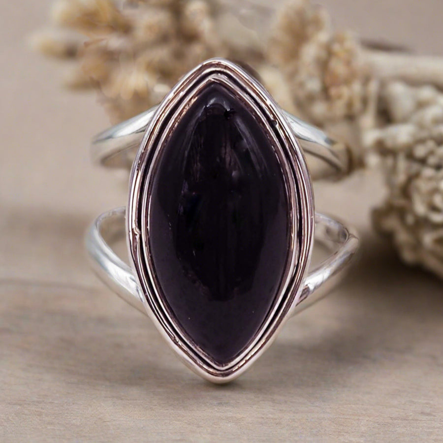 Black Onyx ring made from sterling silver - Australian jewellery brand