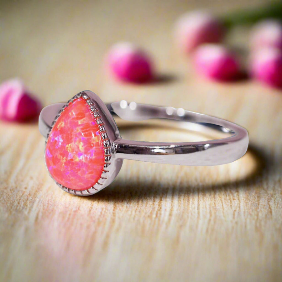 Pink Opal Ring - womens pink opal jewellery australia
