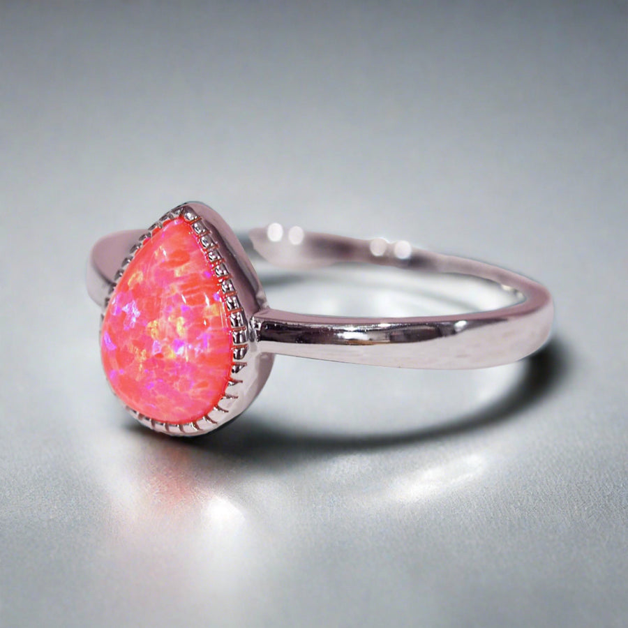 Pink Opal Ring - womens sterling silver jewellery by indie and harper