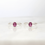 two sterling silver pink topaz rings