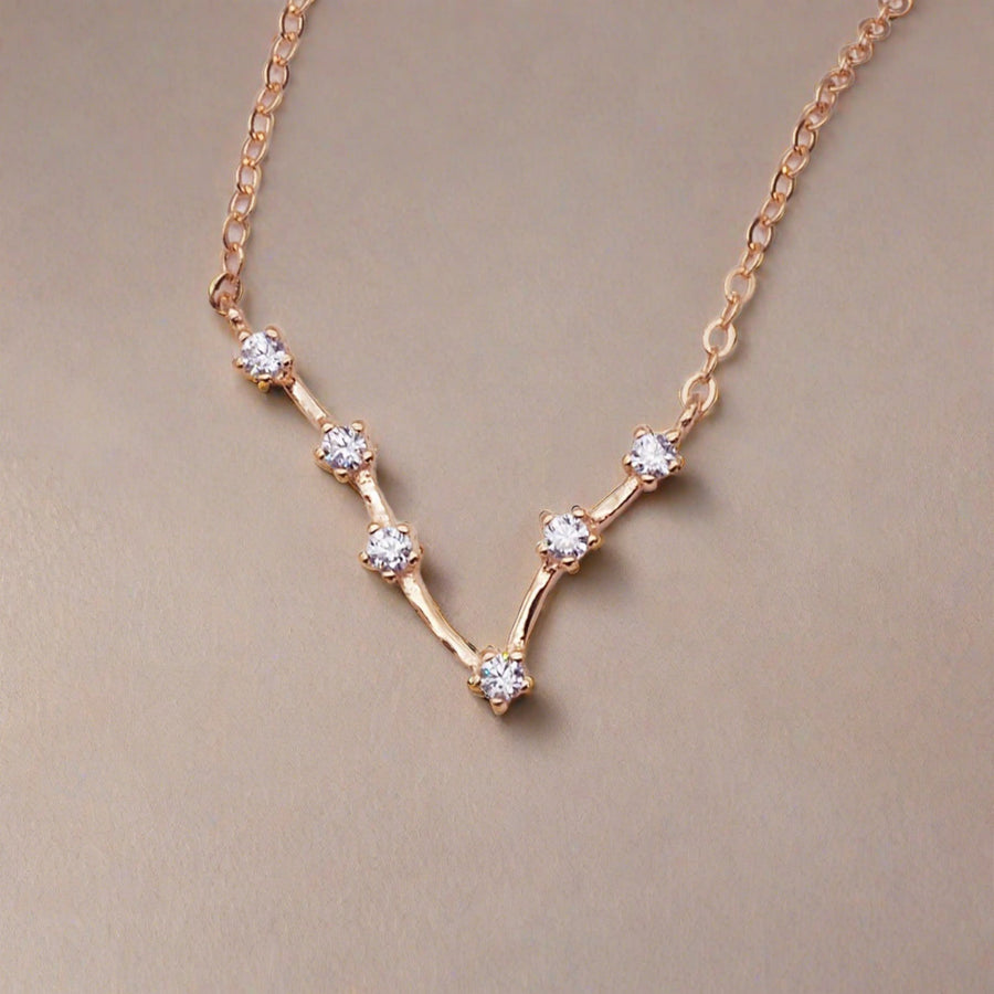rose gold Pisces Constellation Necklace - womens constellation jewellery by australian jewellery brand indie and harper